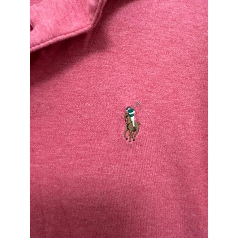Polo Ralph Lauren Classic Fit Mens‎ Coral Pink Polo Shirt Medium Pony Logo